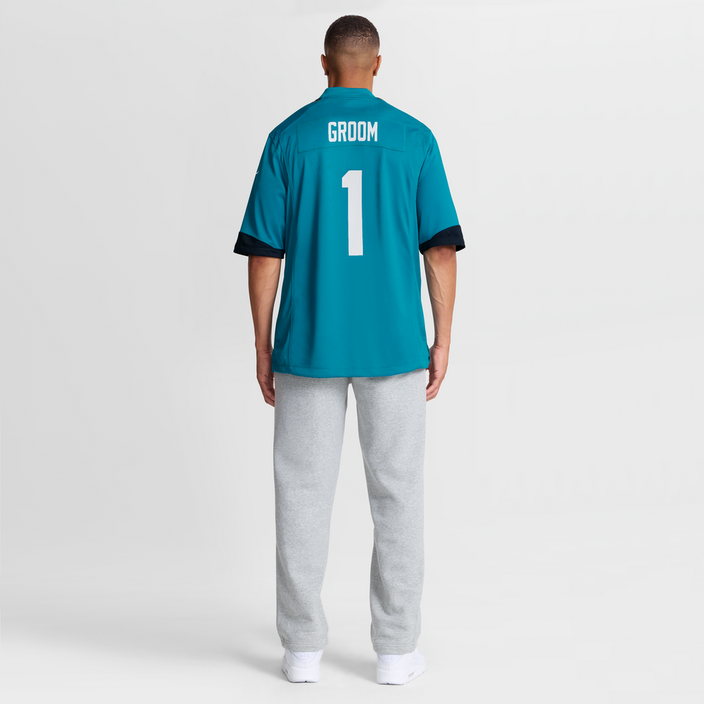 Men's Nike Jacksonville Jaguars Number 1 Groom Teal Game NFL Jersey