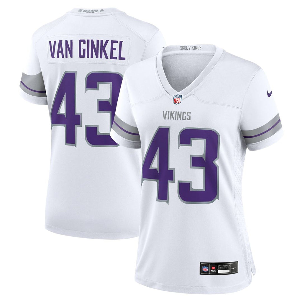 Women's Nike Minnesota Vikings Andrew Van Ginkel White Alternate Game NFL Jersey