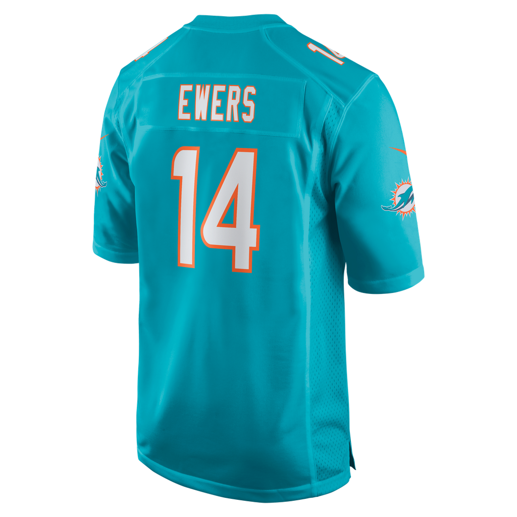 Men's Nike Miami Dolphins Quinn Ewers Aqua Team Game NFL Jersey