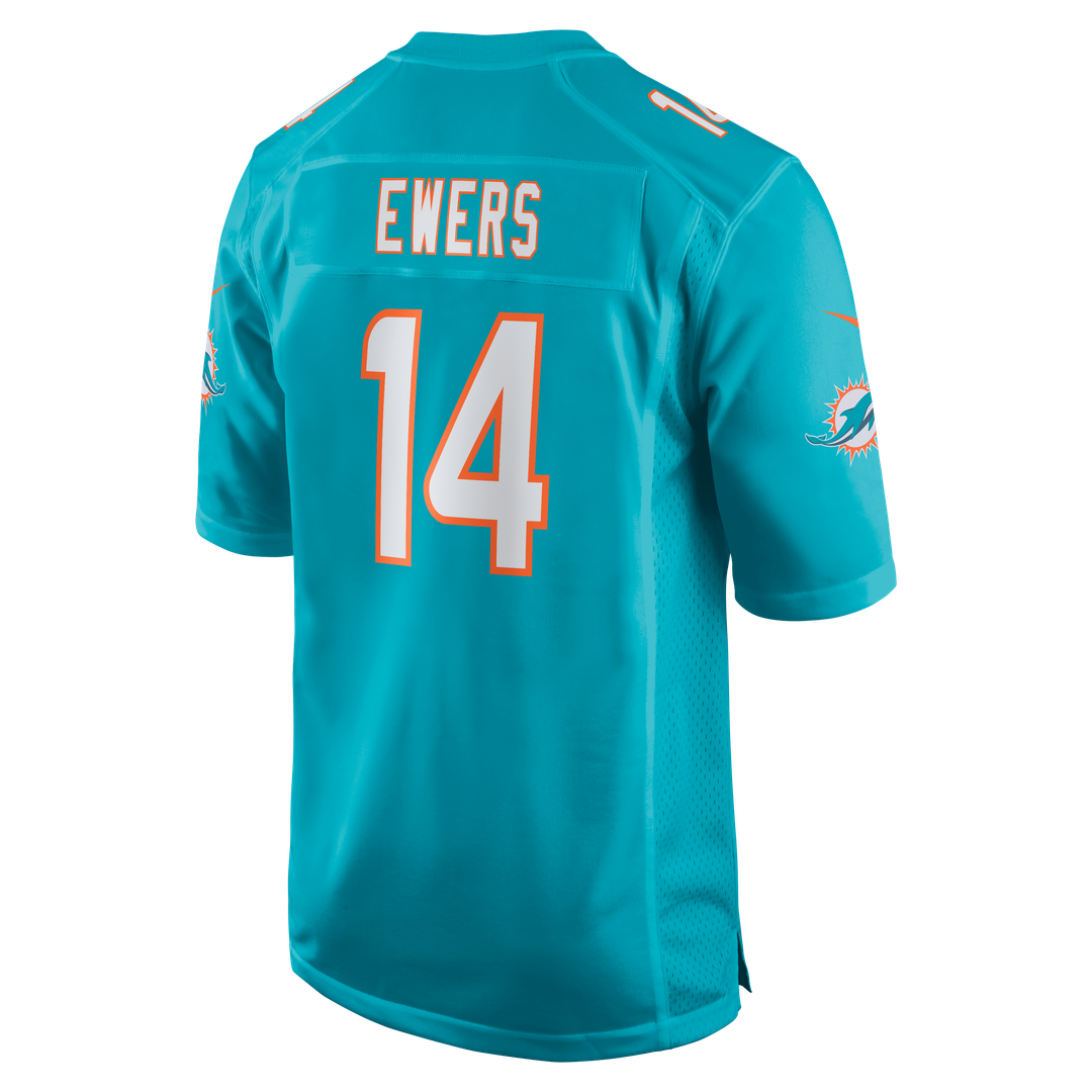 Men's Nike Miami Dolphins Quinn Ewers Aqua Team Game NFL Jersey