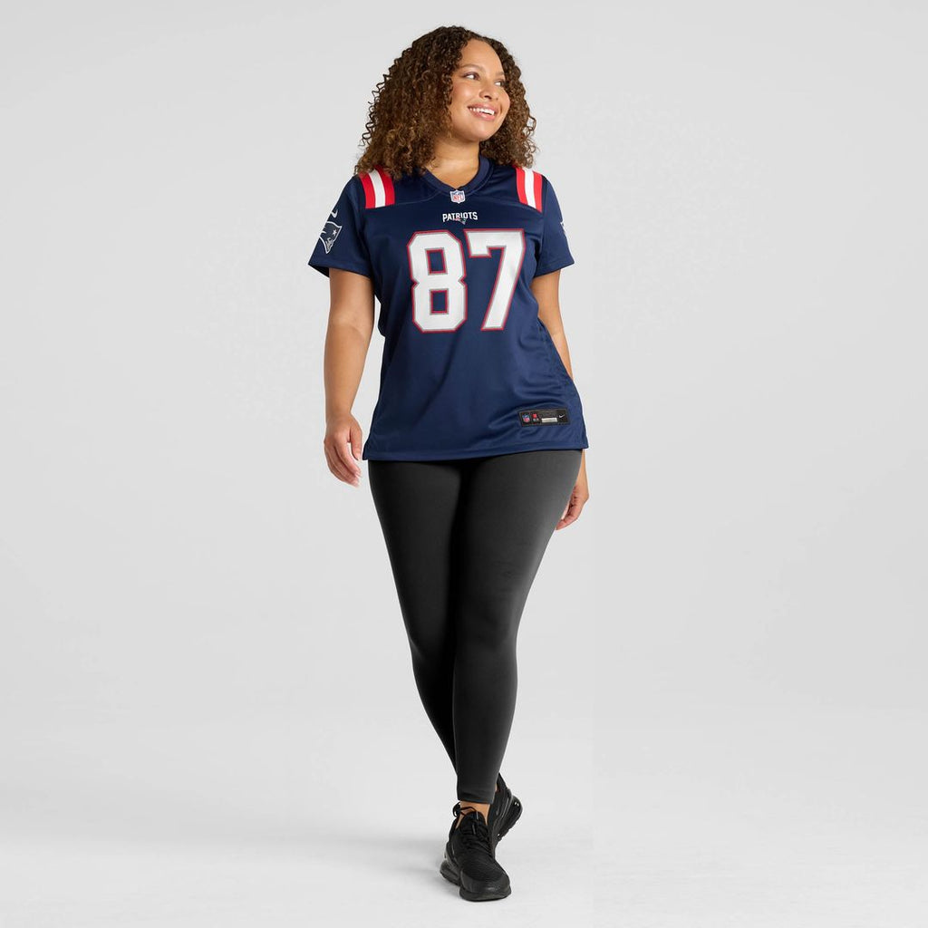 Women's Nike New England Patriots Romeo Doubs Navy Game NFL Jersey