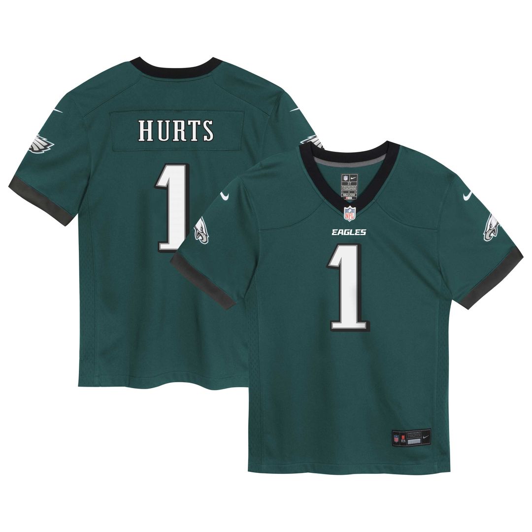 Preschool Nike Philadelphia Eagles Jalen Hurts Midnight Green Team Game NFL Jersey