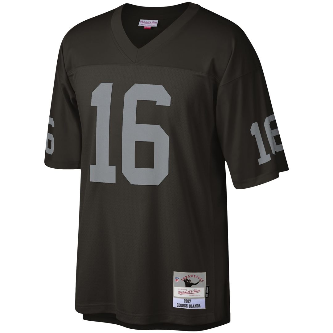 Men's Mitchell & Ness Las Vegas Raiders George Blanda Black Legacy Replica NFL Jersey