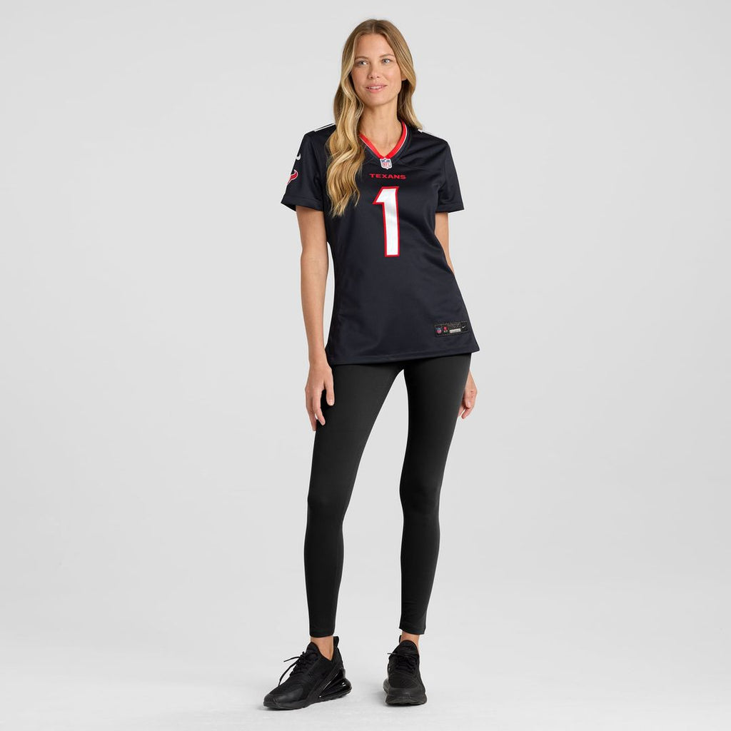 Women's Nike Houston Texans Navy #1 Mom Game NFL Jersey