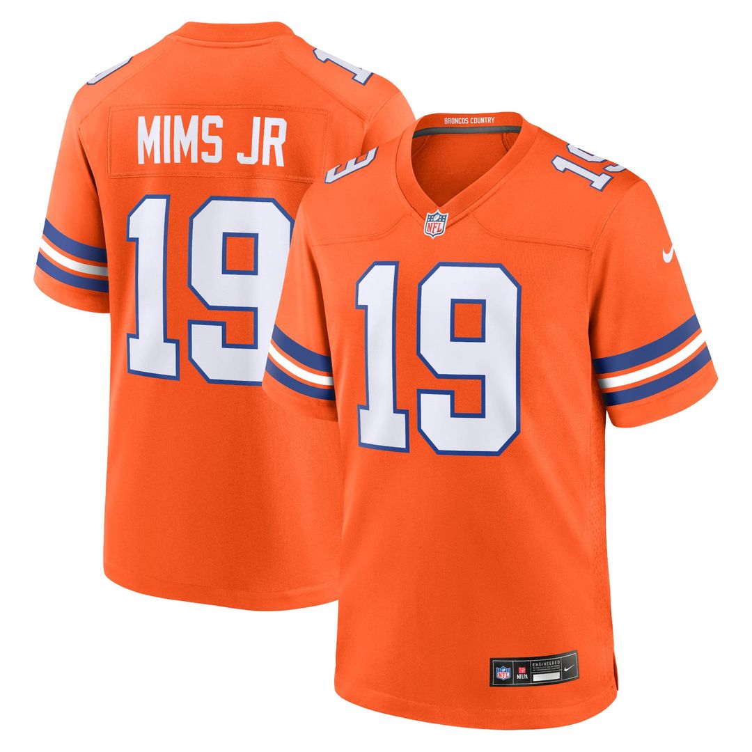 Men's Nike Denver Broncos Marvin Mims Jr Orange Mile High Collection 1977 Throwback Player Game NFL Jersey