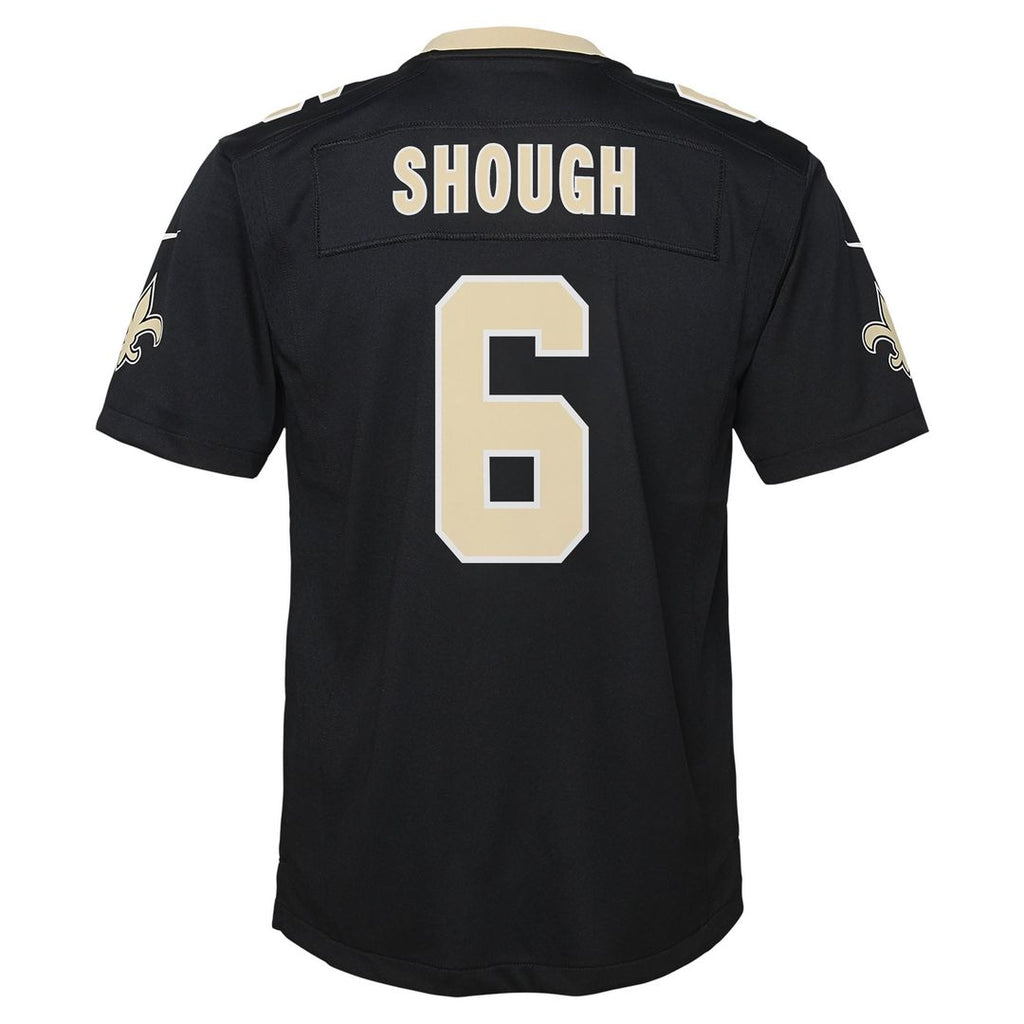 Youth Nike New Orleans Saints Tyler Shough Black Team Game NFL Jersey