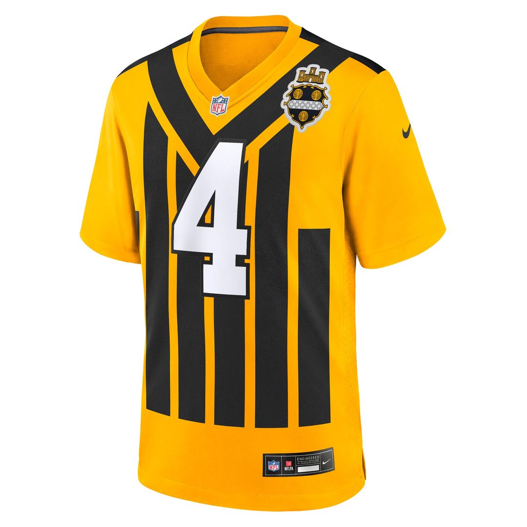 Men's Nike Pittsburgh Steelers DK Metcalf Gold Alternate 1933 Throwback Game NFL Jersey
