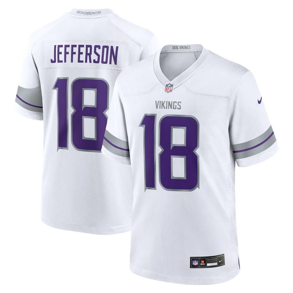 Men's Nike Minnesota Vikings Justin Jefferson White Alternate Game Player NFL Jersey