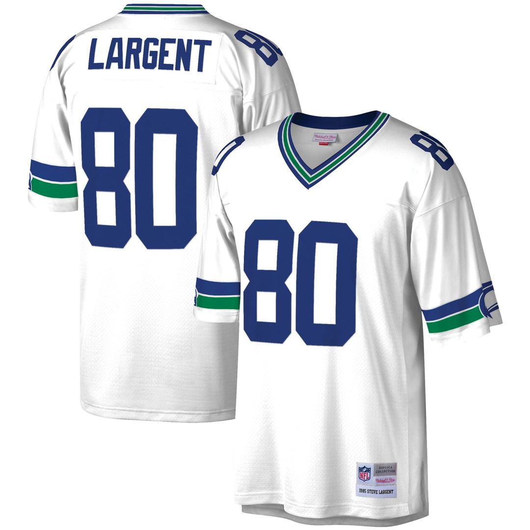 Men's Mitchell & Ness Seattle Seahawks Steve Largent Royal Legacy Replica NFL Jersey
