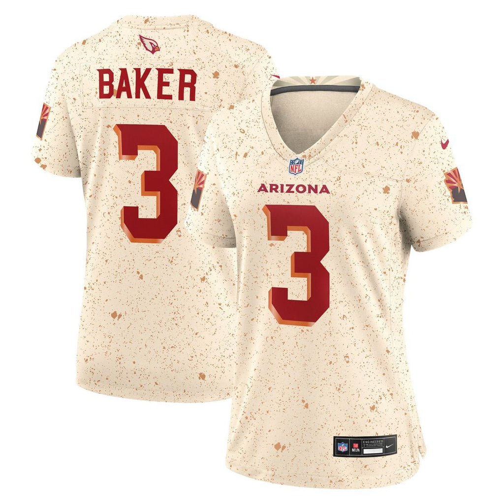 Women's Nike Arizona Cardinals Budda Baker Natural 2025 Rivalries Collection Game NFL Jersey