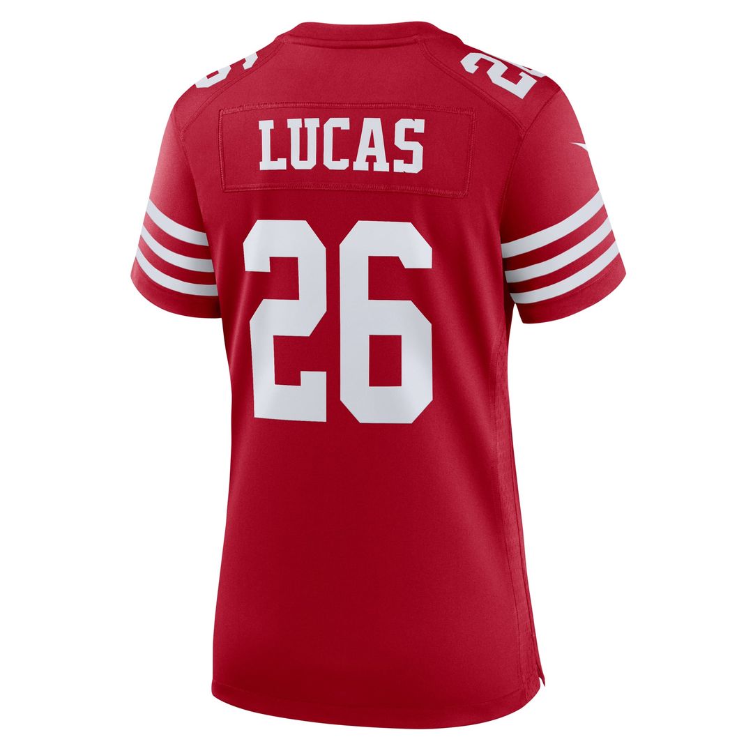 Women's Nike San Francisco 49ers Chase Lucas Scarlet Team Game NFL Jersey
