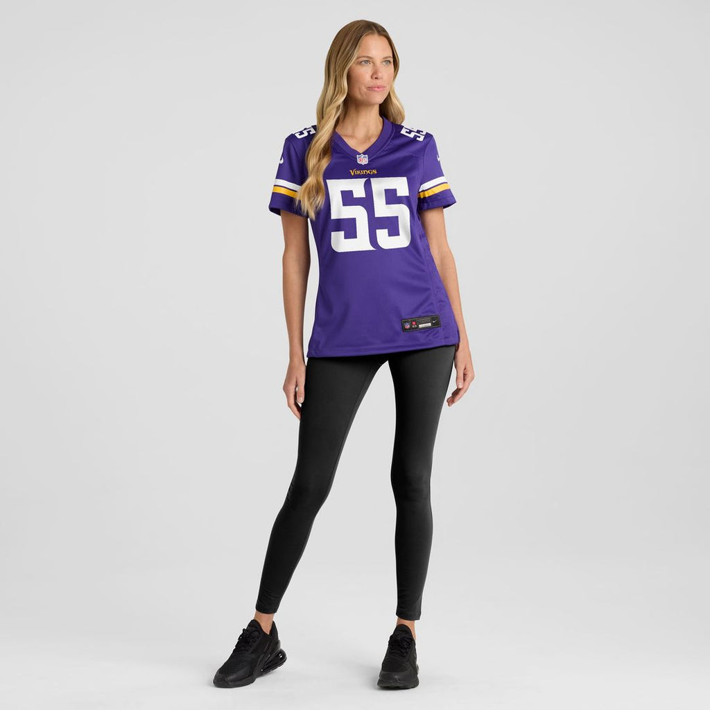 Women's Nike Minnesota Vikings Jack Del Rio Purple Game Retired Player NFL Jersey