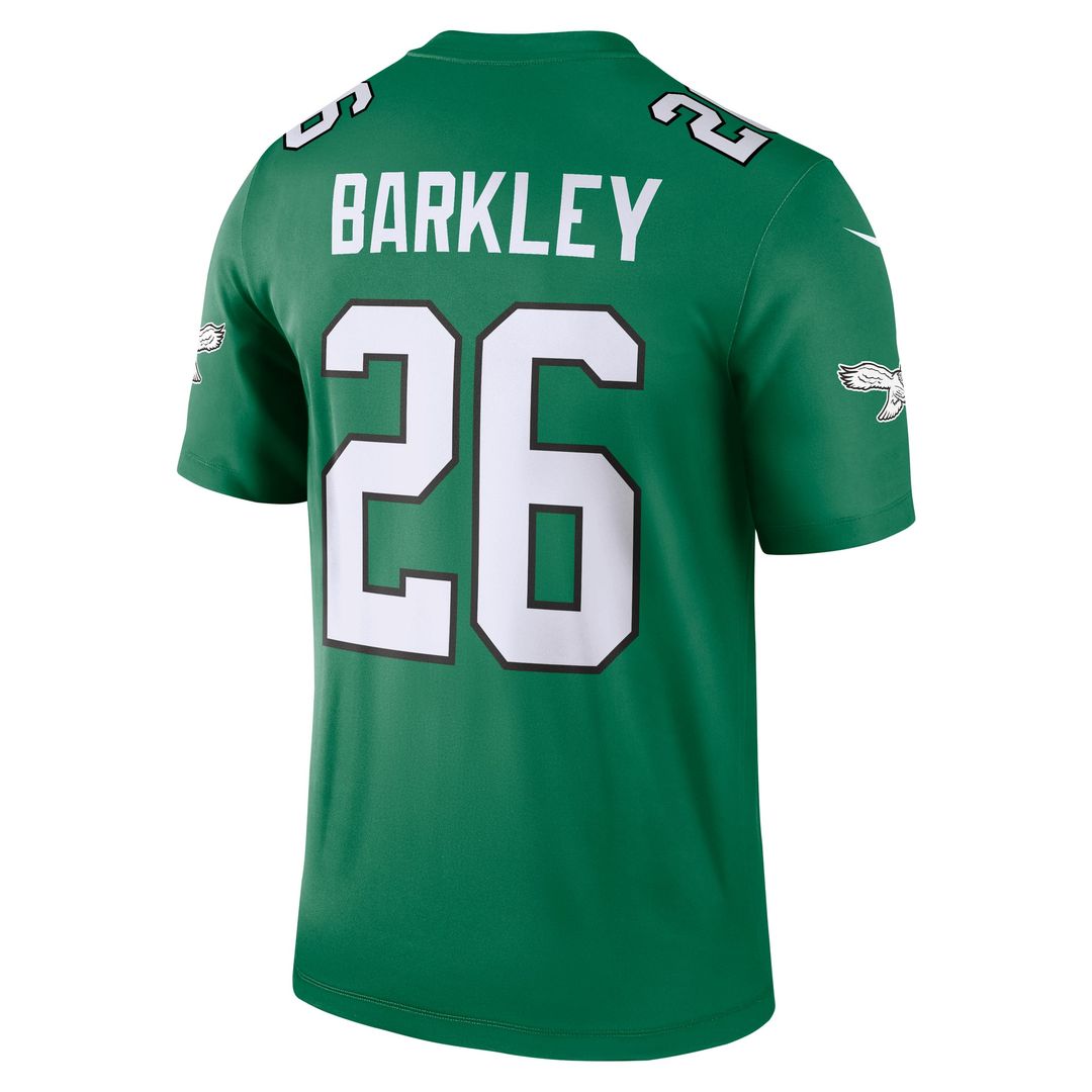 Men's Nike Philadelphia Eagles Saquon Barkley Midnight Green Legend Player NFL Performance Top