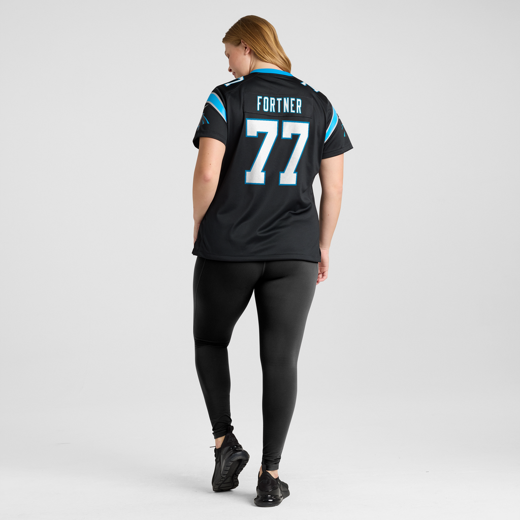 Women's Nike Carolina Panthers Luke Fortner Black Team Game NFL Jersey