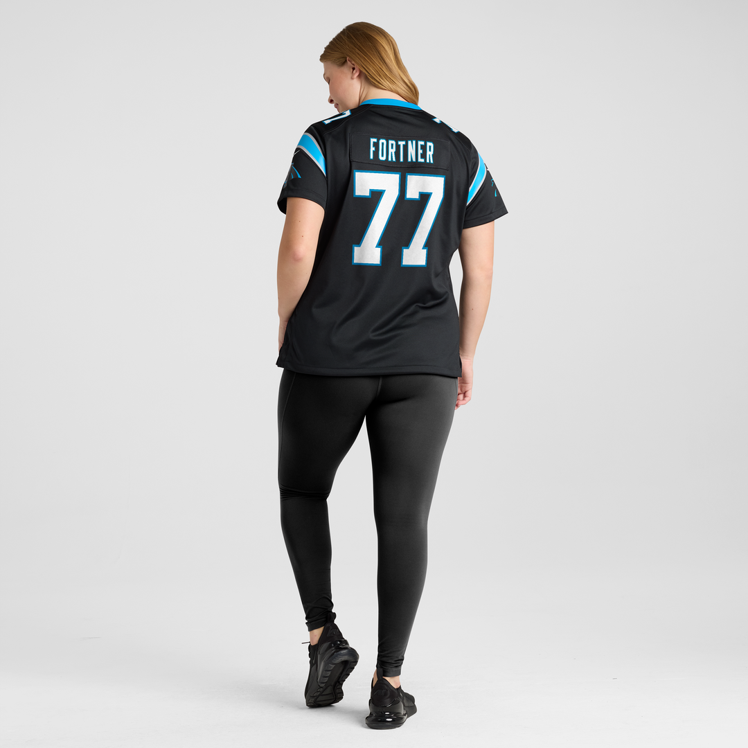 Women's Nike Carolina Panthers Luke Fortner Black Team Game NFL Jersey