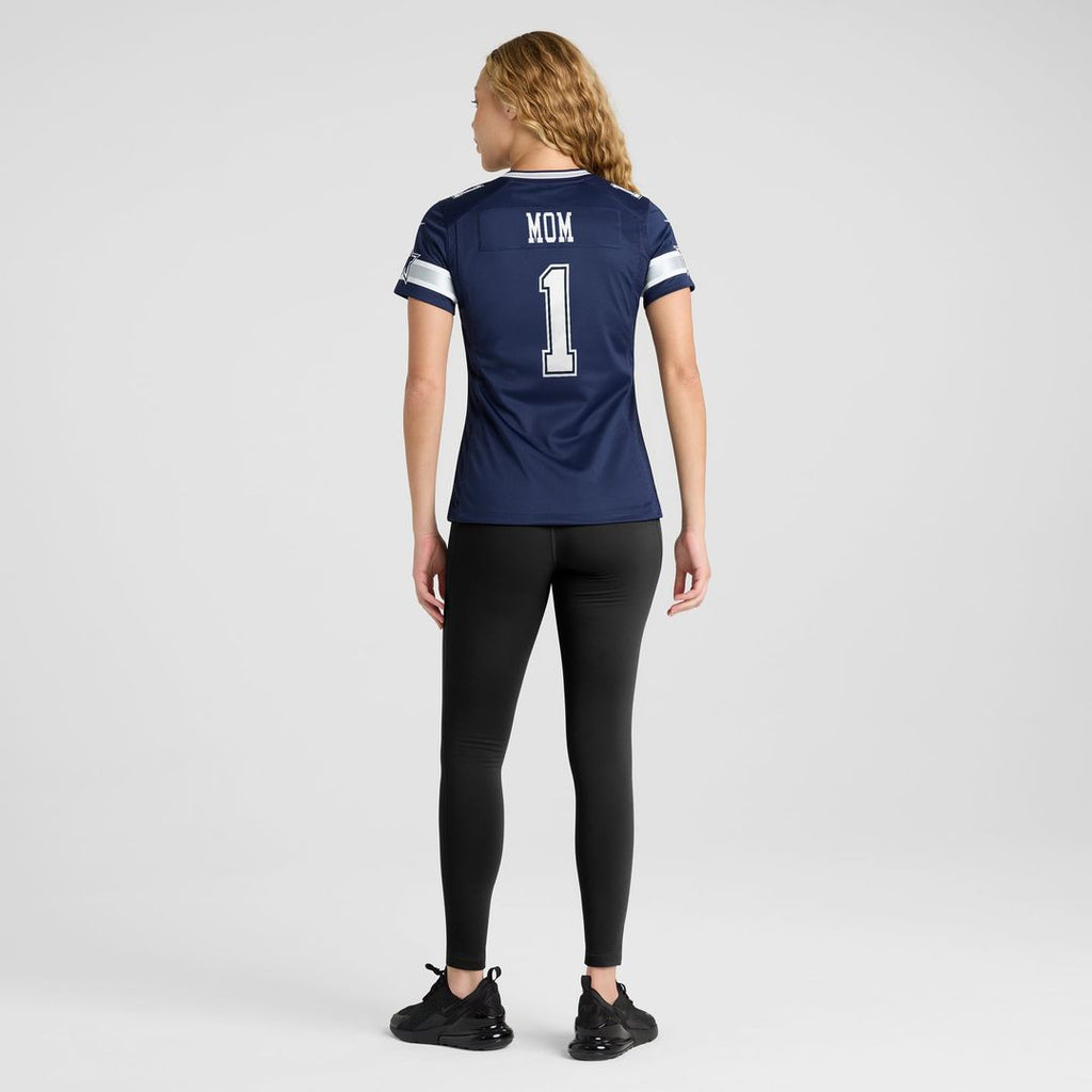 Women's Nike Dallas Cowboys Number 1 Mom Navy Game NFL Jersey