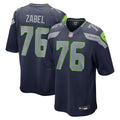 Men's Nike Seattle Seahawks Grey Zabel Navy Team Game NFL Jersey
