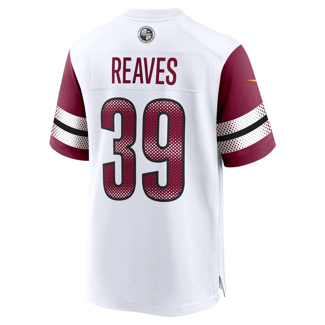 Men's Nike Washington Commanders Jeremy Reaves White Game NFL Jersey