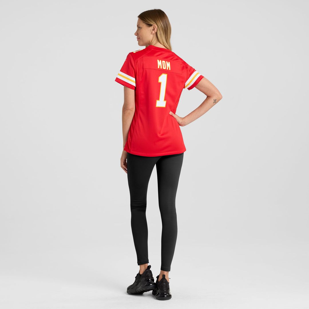 Women's Nike Kansas City Chiefs Number 1 Mom Red Game NFL Jersey