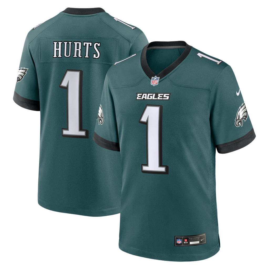 Men's Nike Philadelphia Eagles Jalen Hurts Midnight Green Team Game NFL Jersey