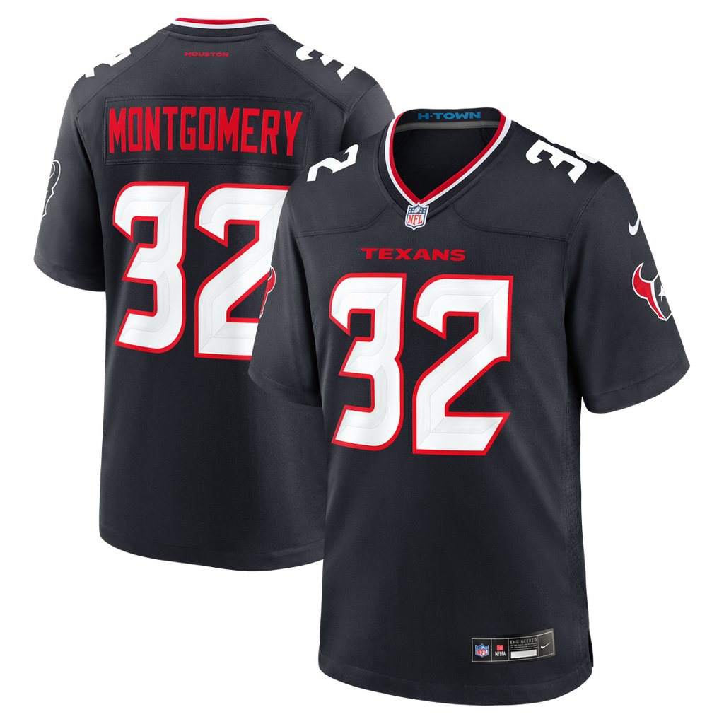 Men's Nike Houston Texans David Montgomery Navy Game NFL Jersey
