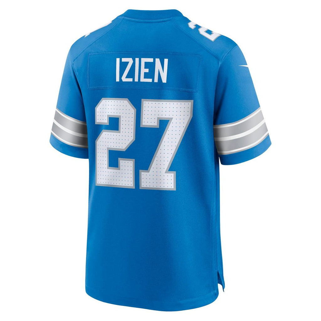 Men's Nike Detroit Lions Christian Izien Blue Team Game NFL Jersey