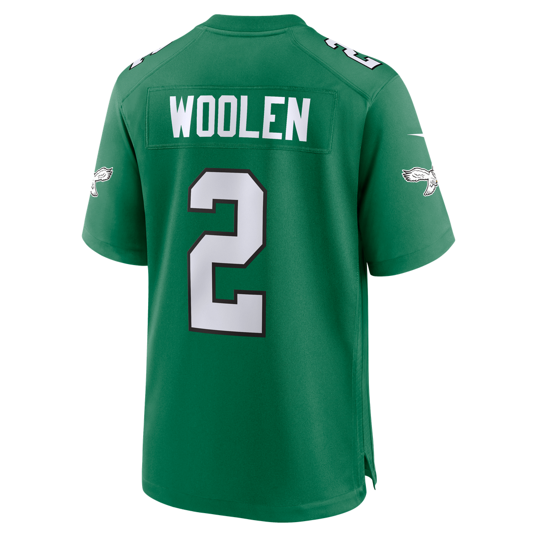 Men's Nike Philadelphia Eagles Tariq Woolen Kelly Green Alternate Game NFL Jersey