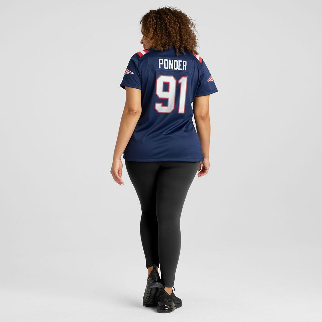 Women's Nike New England Patriots Elijah Ponder Navy Team Game NFL Jersey