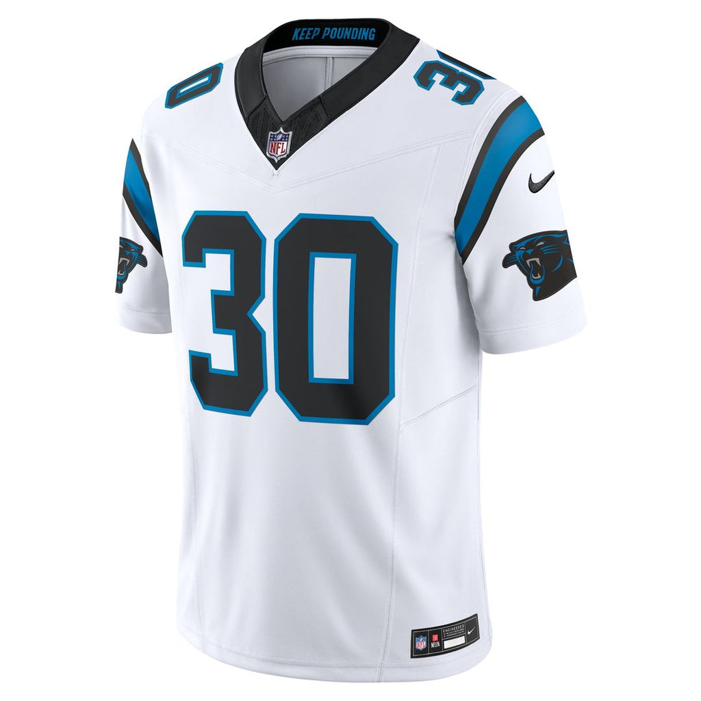 Men's Nike Carolina Panthers Chuba Hubbard White Vapor F.U.S.E. Limited NFL Jersey