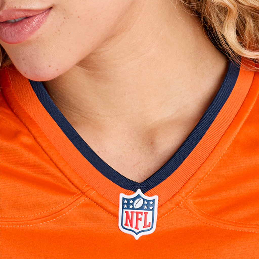 Women's Nike Denver Broncos Jaylen Waddle Orange Game NFL Jersey