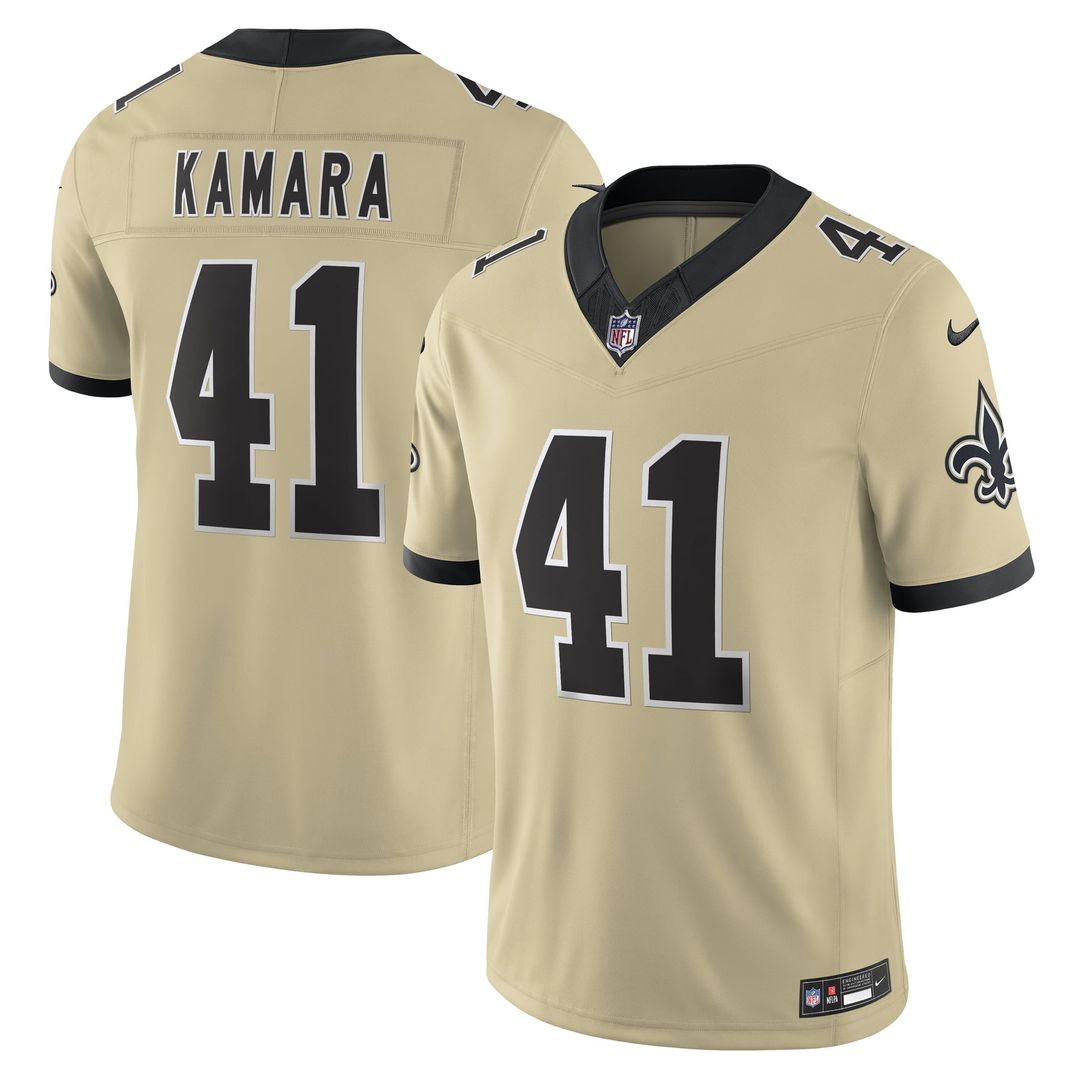 Men's Nike New Orleans Saints Alvin Kamara Gold Gameday Golds Alternate Vapor F.U.S.E. Limited NFL Jersey
