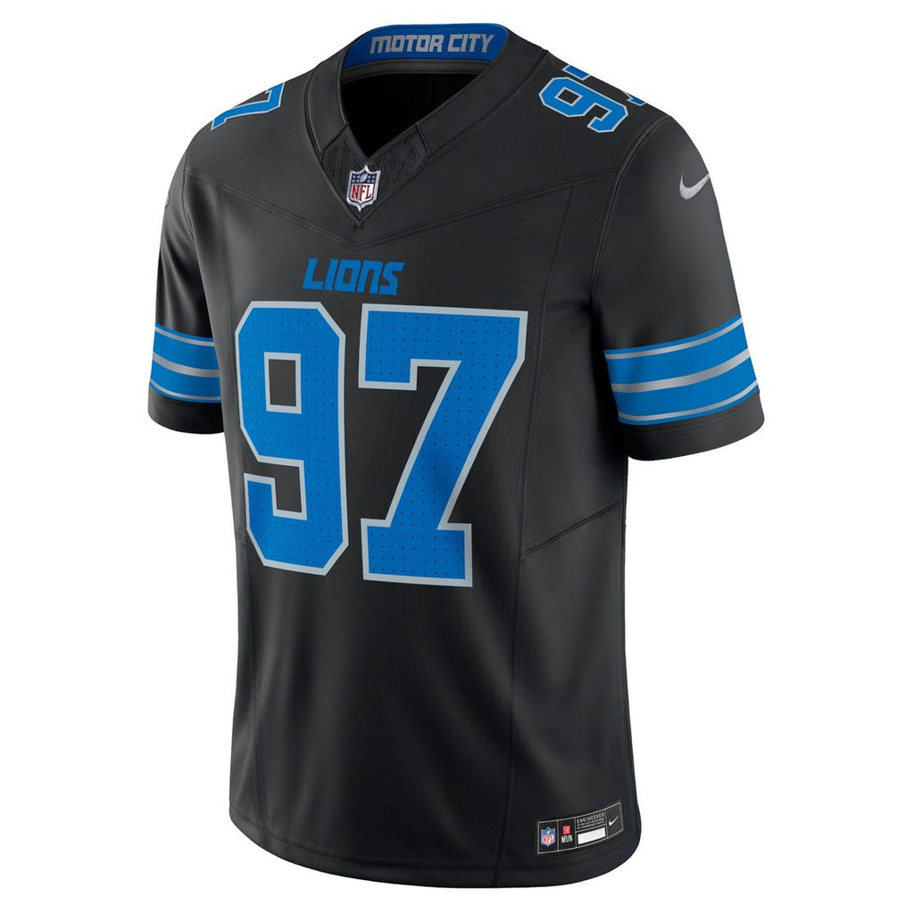 Men's Nike Detroit Lions Aidan Hutchinson Black 2nd Alternate Vapor F.U.S.E. Limited NFL Jersey