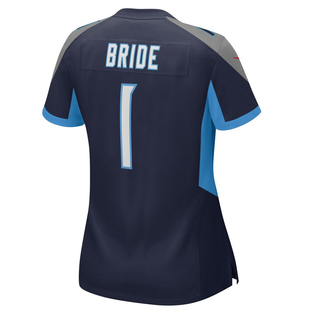 Women's Nike Tennessee Titans Number 1 Bride Navy Game NFL Jersey
