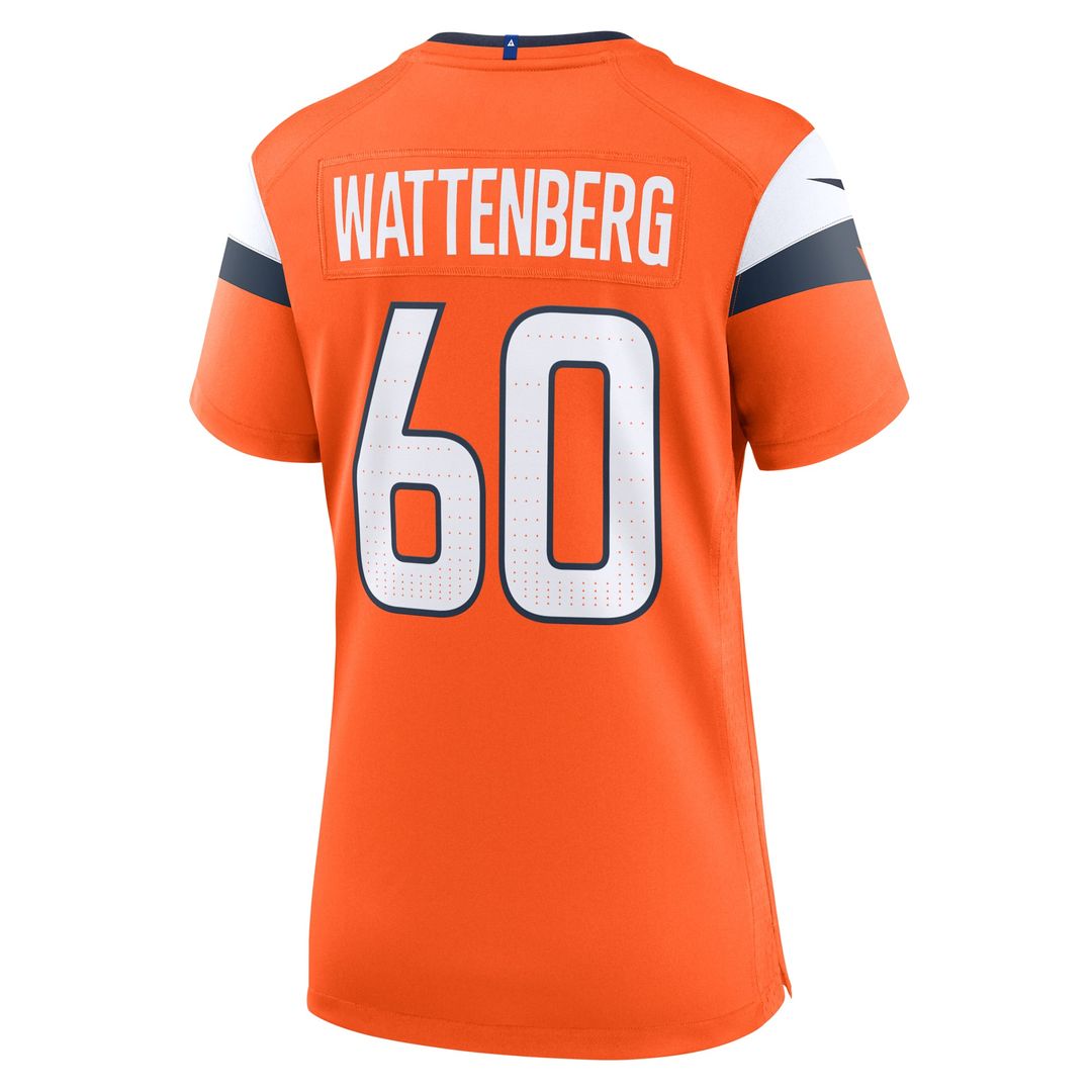Women's Nike Denver Broncos Luke Wattenberg Orange Team Game NFL Jersey