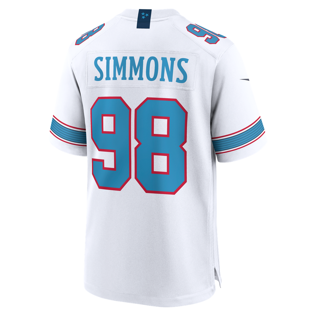 Men's Nike Tennessee Titans Jeffery Simmons White Game NFL Jersey