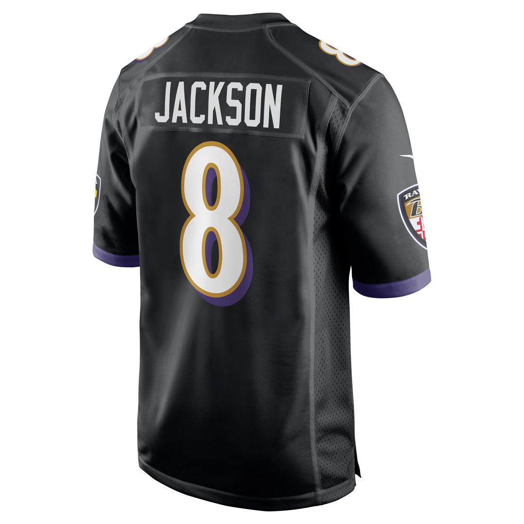 Men's Nike Baltimore Ravens Lamar Jackson White Game NFL Jersey