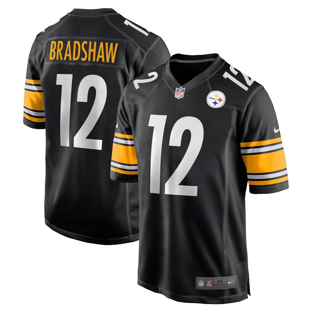 Men's Nike Pittsburgh Steelers Terry Bradshaw Black Retired Player Game NFL Jersey