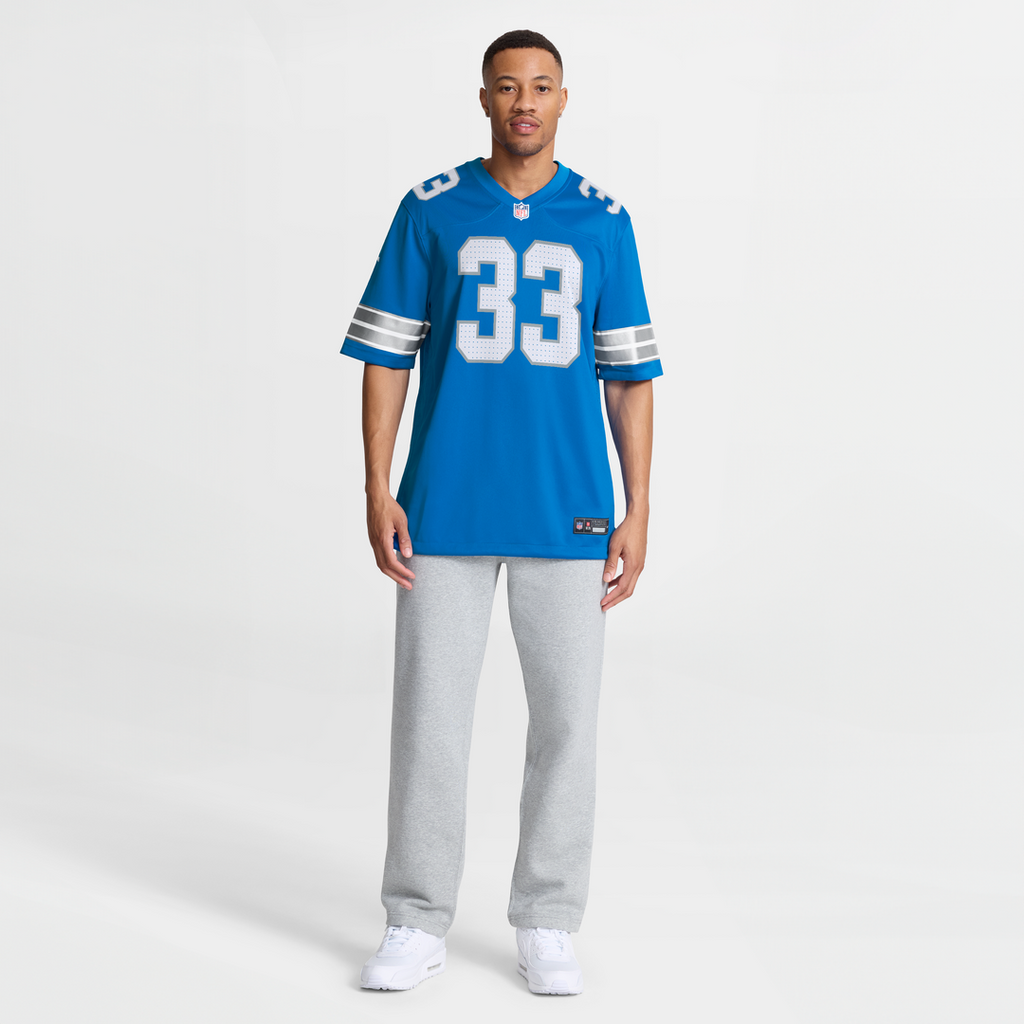 Men's Nike Detroit Lions Sione Vaki Blue Team Game NFL Jersey