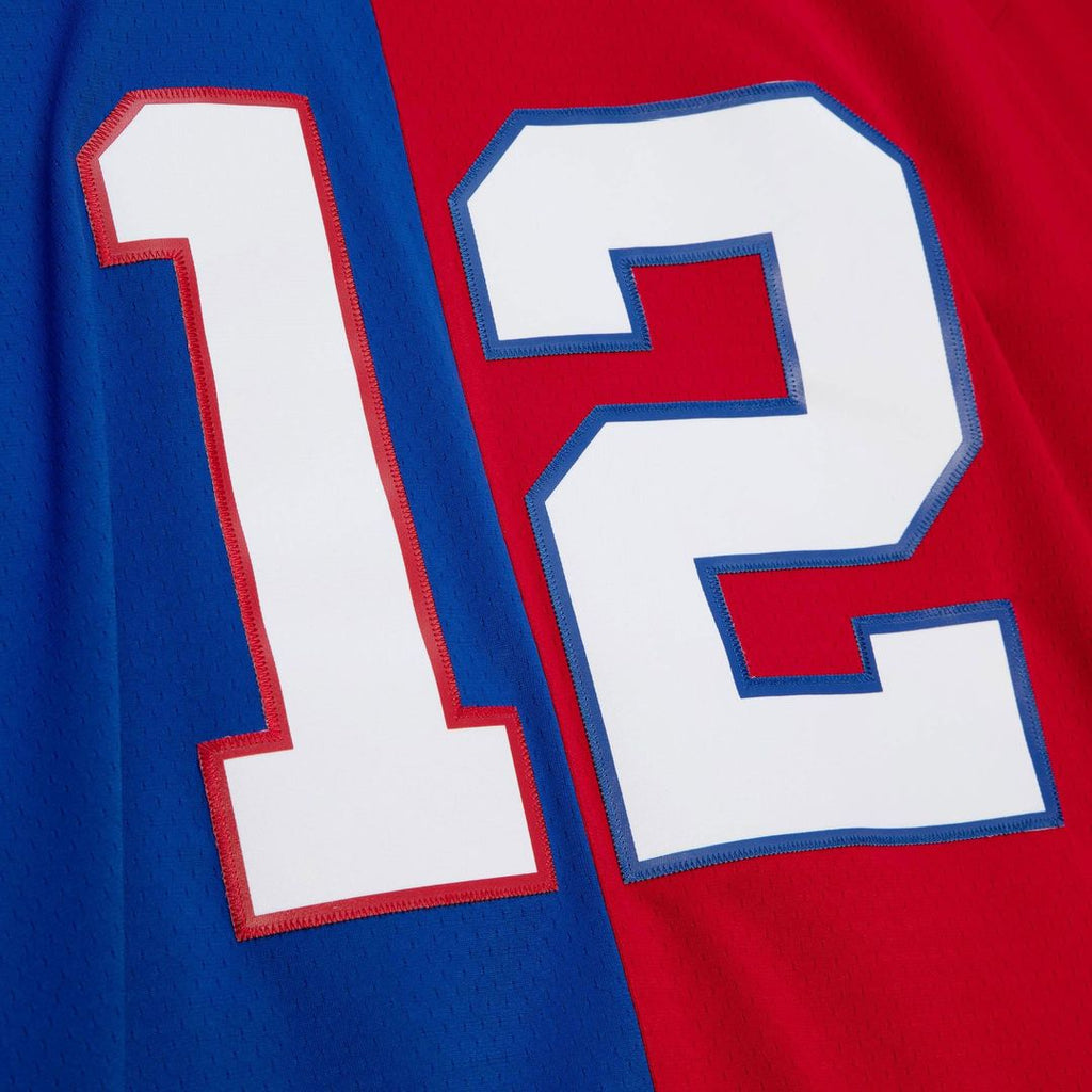 Men's Mitchell & Ness Buffalo Bills Jim Kelly Royal/Red 1990 Split Legacy Replica NFL Jersey