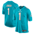 Men's Nike Miami Dolphins Chris Johnson Aqua 2026 NFL Draft First Round Pick No. 27 Team Game NFL Jersey