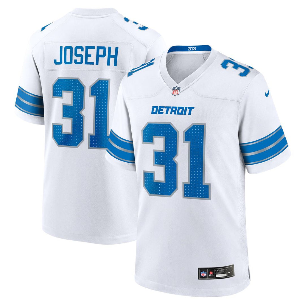 Men's Nike Detroit Lions Kerby Joseph White Game NFL Jersey