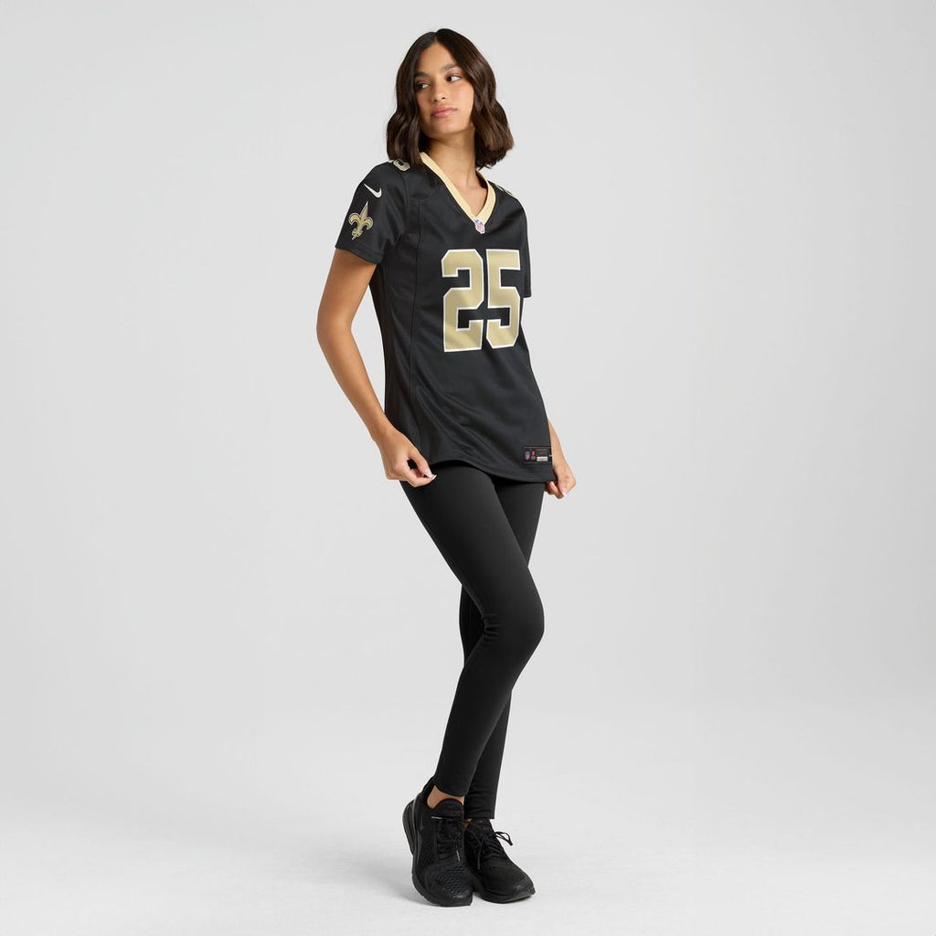 Women's Nike New Orleans Saints Rejzohn Wright Black Team Game NFL Jersey