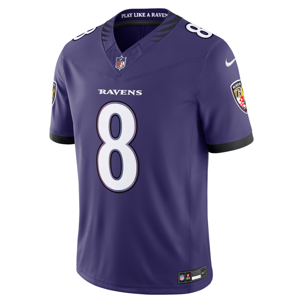 Men's Nike Baltimore Ravens Lamar Jackson Purple Vapor F.U.S.E. Stitched Limited NFL Jersey