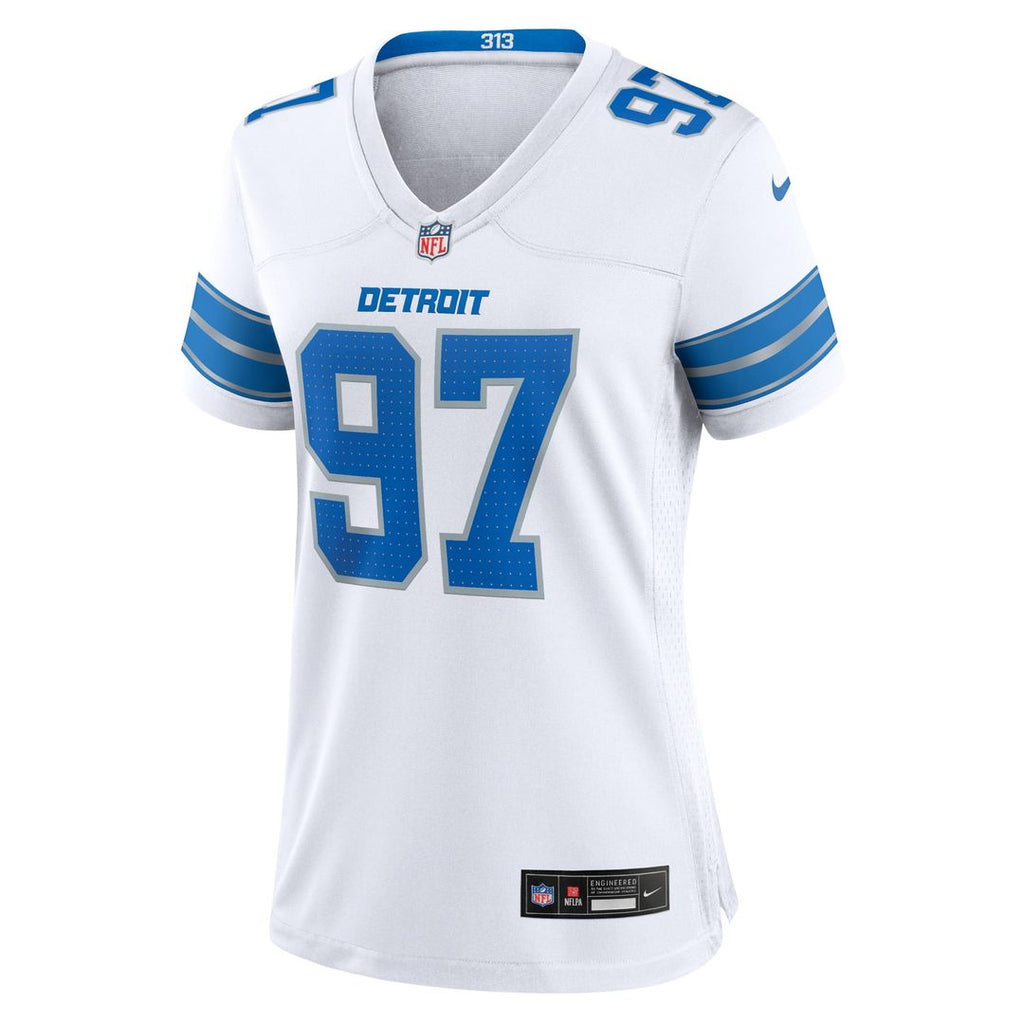 Women's Nike Detroit Lions Aidan Hutchinson White Game NFL Jersey