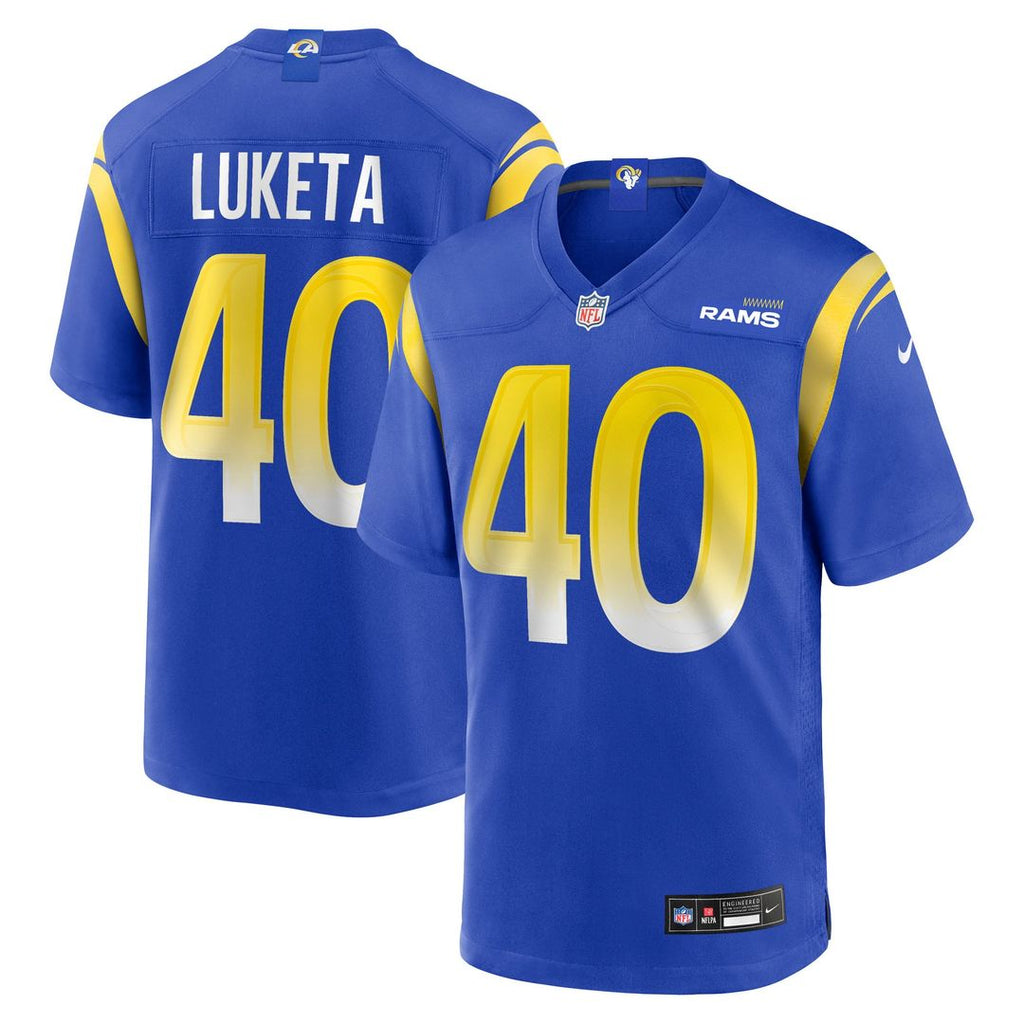 Men's Nike Los Angeles Rams Jesse Luketa Royal Team Game NFL Jersey