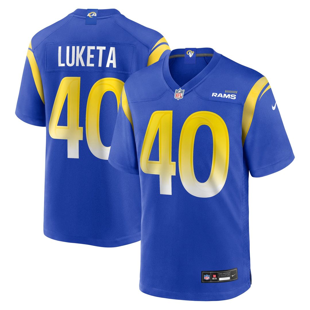 Men's Nike Los Angeles Rams Jesse Luketa Royal Team Game NFL Jersey