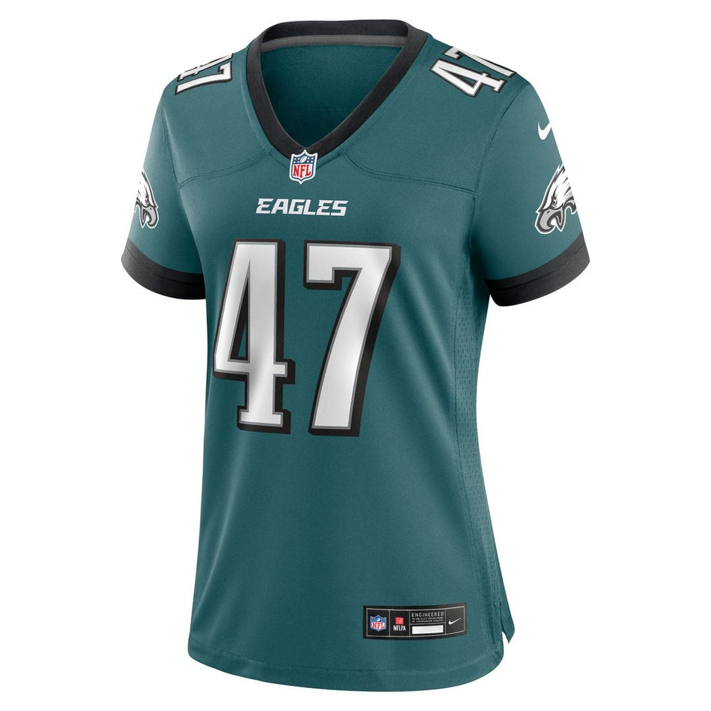 Women's Nike Philadelphia Eagles Charley Hughlett Midnight Green Team Game NFL Jersey
