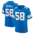 Men's Nike Detroit Lions Penei Sewell Blue Game NFL Jersey