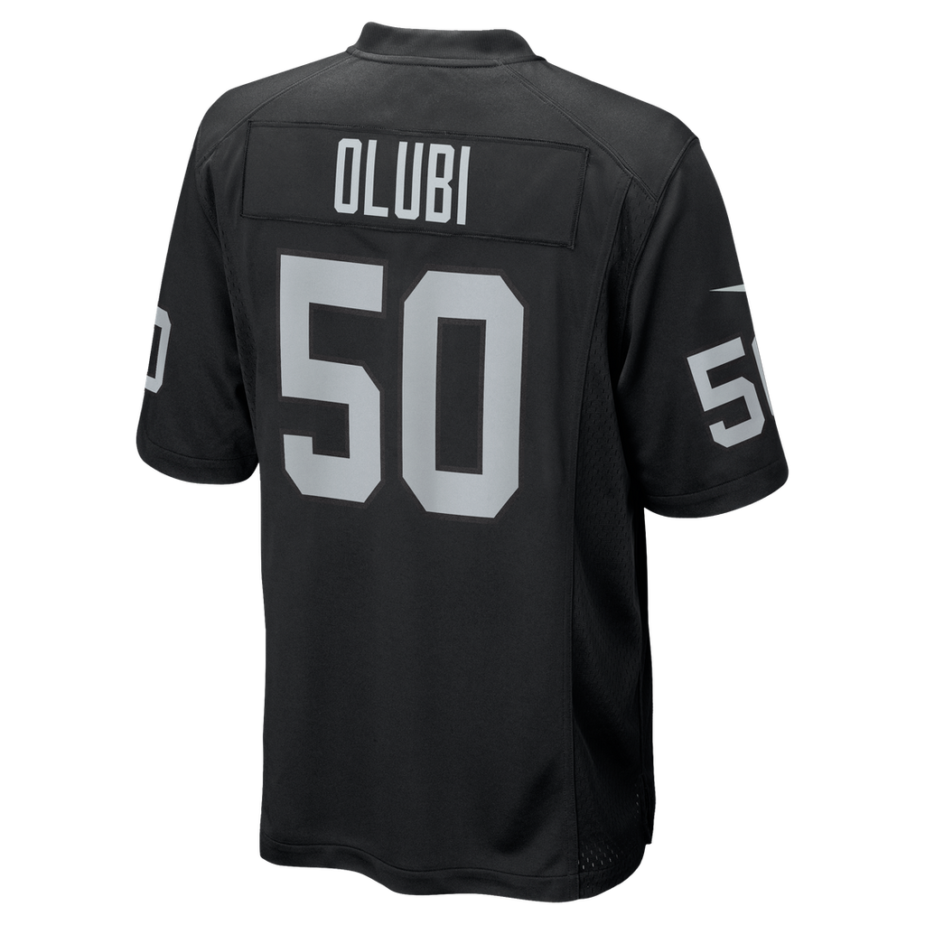 Men's Nike Las Vegas Raiders Segun Olubi Black Team Game NFL Jersey