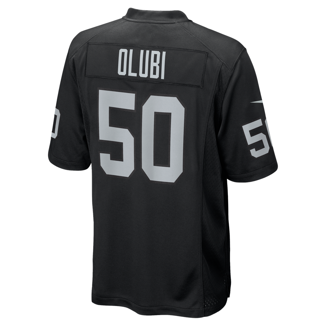 Men's Nike Las Vegas Raiders Segun Olubi Black Team Game NFL Jersey